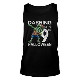 9Th Birthday 9 Years Old Scary Zombie Dabbing Halloween Tank Top | Mazezy