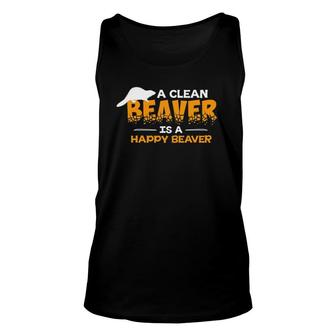 A Clean Beaver Is A Happy Beaver Shaved S Unisex Tank Top | Mazezy