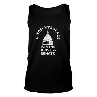 A Womans Place Is In The House And Senate Unisex Tank Top - Thegiftio UK