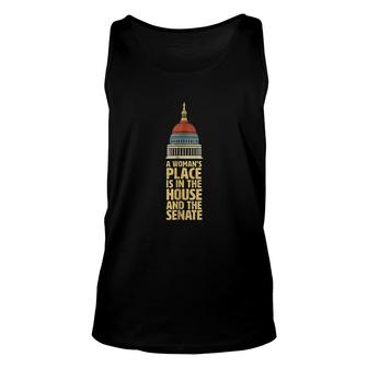A Womans Place Is In The House And The Senate Gift Unisex Tank Top - Thegiftio UK