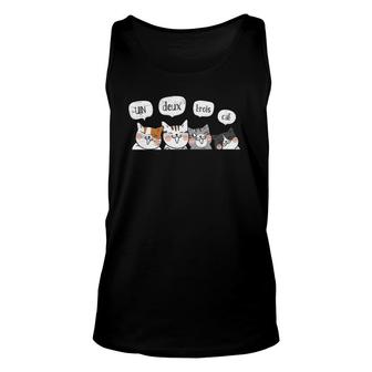 Abstract Un Deux Trois Cat Kitty Cat Unisex Tank Top | Mazezy