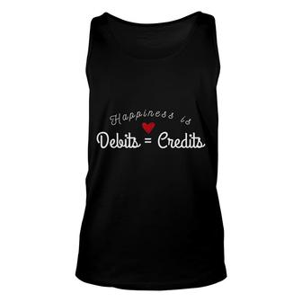 Accountant Funny Debits Equals Credits Cpa Unisex Tank Top | Mazezy