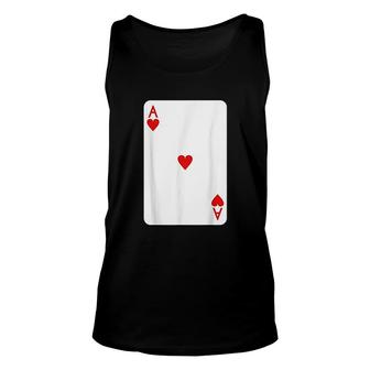 Ace Of Hearts Playing Cards Halloween Deck Of Cards Unisex Tank Top - Thegiftio UK