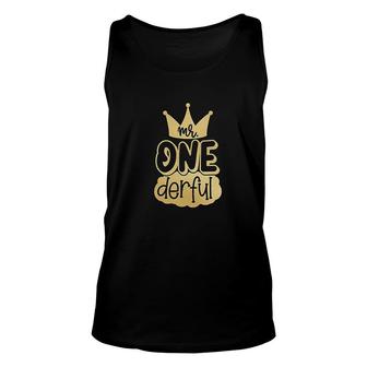 Adorable Mr Onederful Crown Raglans And Bodysuits For Baby Boys Unisex Tank Top - Thegiftio UK