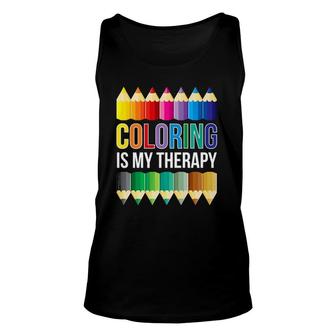 Adult Coloring Gift Idea Colouring Colored Pencils Unisex Tank Top | Mazezy