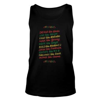 African American Heroes Inspirational Black History Leaders Unisex Tank Top | Mazezy