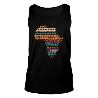 African Pride Traditional Dashiki Pattern Art Africa Map Unisex Tank Top | Mazezy