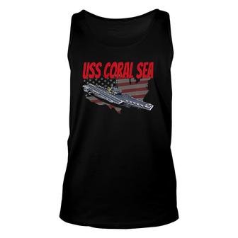 Aircraft Carrier Uss Coral Sea Cva-43 For Grandpa Dad Son Unisex Tank Top | Mazezy