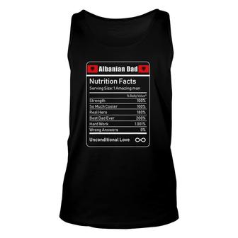 Albanian Dad Nutrition Facts Father's Unisex Tank Top | Mazezy