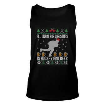 All I Want For Christmas Is Hockey And Unisex Tank Top | Mazezy