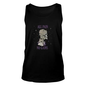 All Pain No Gains Weightlifting Gym Training Powerlifting V2 Unisex Tank Top - Thegiftio UK
