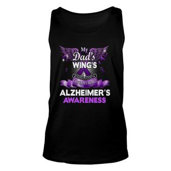 Alzheimer's Awareness Gift Products Dad's Wings Memorial Unisex Tank Top | Mazezy
