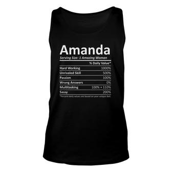 Amanda Nutrition Personalized Name Christmas Idea Tank Top | Mazezy