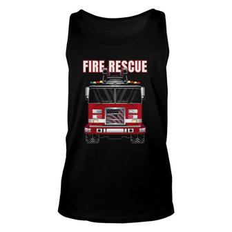 American Fire Rescue Firefighter Department Truck Fireman Unisex Tank Top | Mazezy UK