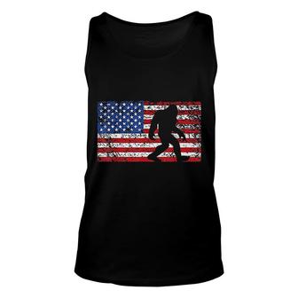 American Flag Bigfoot Funny 4th Of July Unisex Tank Top | Mazezy