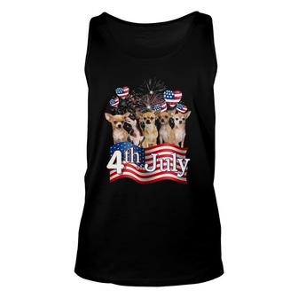 American Flag Chihuahua Dog 4Th Of July Patriotic Usa Funny Unisex Tank Top | Mazezy DE