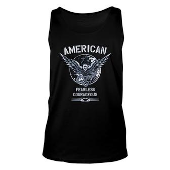 American Flag Fearless Unisex Tank Top | Mazezy