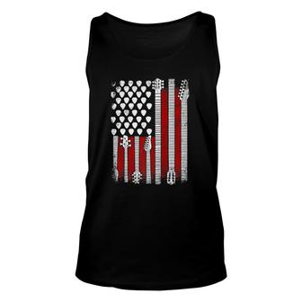 American Flag Guitar Red White Patriotic Music Lover Premium Tank Top | Mazezy