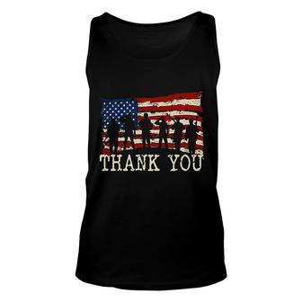 American Flag Thank You Veterans V2 Unisex Tank Top - Thegiftio