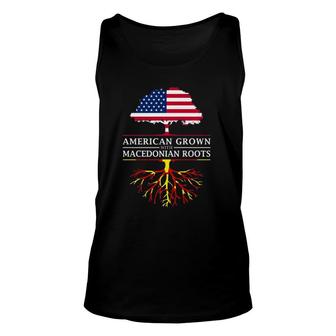 American Grown With Macedonian Roots - Macedonia Unisex Tank Top | Mazezy