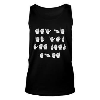 American Sign Language Gift Says Say Hi If You Can Read Unisex Tank Top | Mazezy