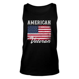 American Veteran Flag For Dad And Grandpa 4Th Of July Unisex Tank Top | Mazezy