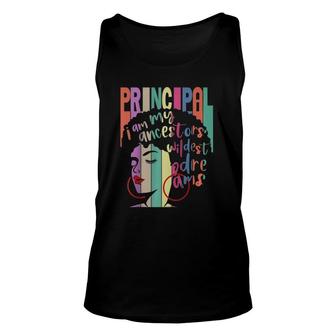 I Am My Ancestors Wildest Dreams Principal Black History Raglan Baseball Tee Tank Top | Mazezy