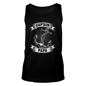 Anchor Papa Sailor Fathers Day Gift Sailing Unisex Tank Top | Mazezy