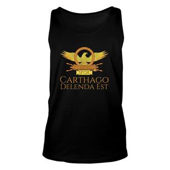 Ancient Roman Quote Spqr Eagle Carthage Must Be Destroyed Unisex Tank Top | Mazezy