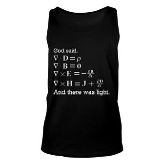 And God Said Let There Be Light Physics Gift Unisex Tank Top - Thegiftio UK