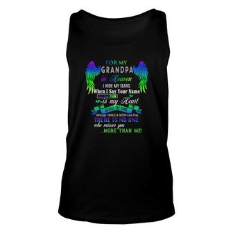 Angle Wing For My Grandpa Is Heaven I Hide My Tears When I Say Your Name Tank Top | Mazezy