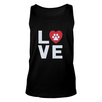 Animal Lover Dog Paw Print Love Dogs My Best Friend Women Men Unisex Tank Top - Thegiftio UK