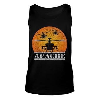 Apache Helicopter Ah64 Attack Helicopters Pilot Sunset Gift Unisex Tank Top | Mazezy