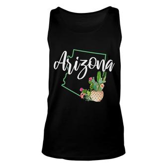 Arizona Pride State Map Cactus Vintage Arizona Unisex Tank Top - Seseable