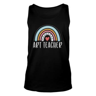 Art Teacher Cute Rainbow Heart Unisex Tank Top | Mazezy
