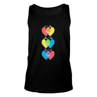 Art Teacher Gift Color Mixing Hearts Color Wheel And Theory Unisex Tank Top | Mazezy