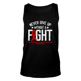 Arteriovenous Malformation Without A Fight Burgundy Ribbon Unisex Tank Top | Mazezy