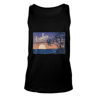 Aruba Souvenir Gift Sunset Beach Unisex Tank Top | Mazezy