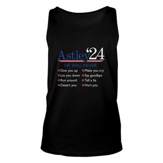 Astley ’24 He Will Never Give You Up Unisex Tank Top | Mazezy
