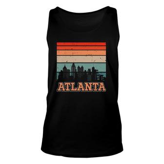 Atlanta Usa Retro Vintage Sunset Skyline Atlanta Unisex Tank Top | Mazezy