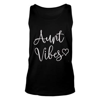 Aunt Funny Aunt Vibes Love Heart Print Casual Auntie Gifts Unisex Tank Top - Thegiftio UK