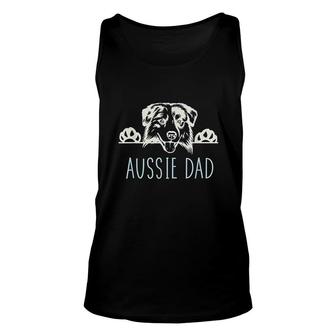 Aussie Dad With Australian Shepherd Unisex Tank Top | Mazezy