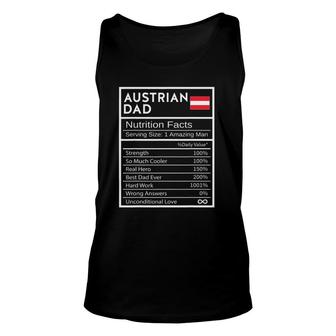 Austrian Dad Nutrition Facts National Pride Gift For Dad Unisex Tank Top | Mazezy
