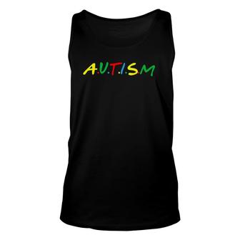 Autism Awareness Color Typography For Dad Mom Therapist Tank Top | Mazezy