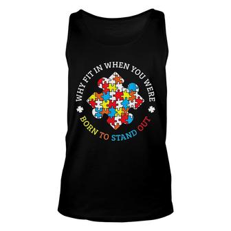 Autism Awareness Month Puzzle Aspergers Autistic Pride Gift Unisex Tank Top | Mazezy