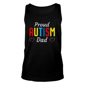 Mens Autism Awareness Proud Autistic Dad Cute Puzzle Piece Father Tank Top | Mazezy