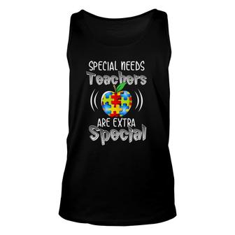 Autism Awareness Teachers Are Special Cute Apple Puzzle Unisex Tank Top | Mazezy