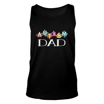 Autism Dad Awareness T Shirt Fathers Day Christmas Gift His Veteran Dad 1868183586 Unisex Tank Top - Thegiftio UK