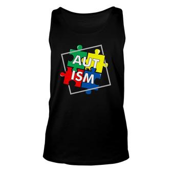 Autism Puzzle Awareness Day Puzzle Piece Gifts Tee Unisex Tank Top | Mazezy