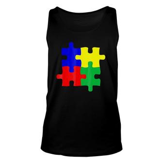 Autism Puzzle Pieces Asperger Symbol Unisex Tank Top | Mazezy